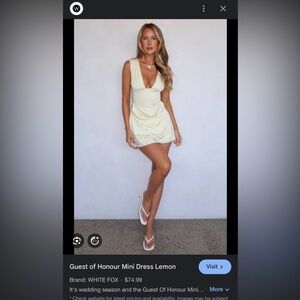 White Fox Guest Of Honor Mini Dress in Lemon